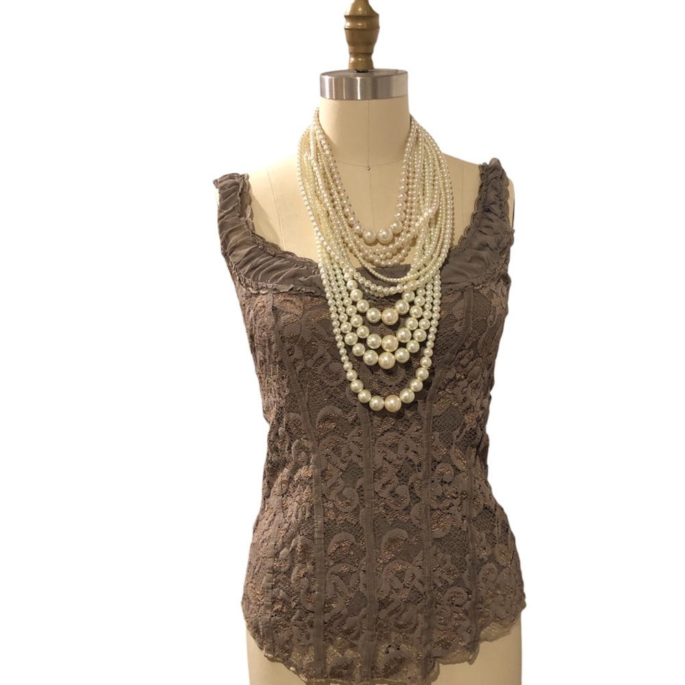 Vintage Ann Ferriday Lace Cami Top One Size